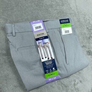 Kenneth Cole Reaction Slim Fit Gray Techni-Cole Dress Pants 30x29 a1243